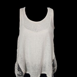 Miss Chievous Cream Asymmetrical Cut Out Tank Top